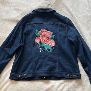 Embroidered Floral Denim Jacket